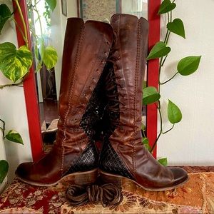 Carver Freebird Boots 100% leather lace up accommodates wide calf!